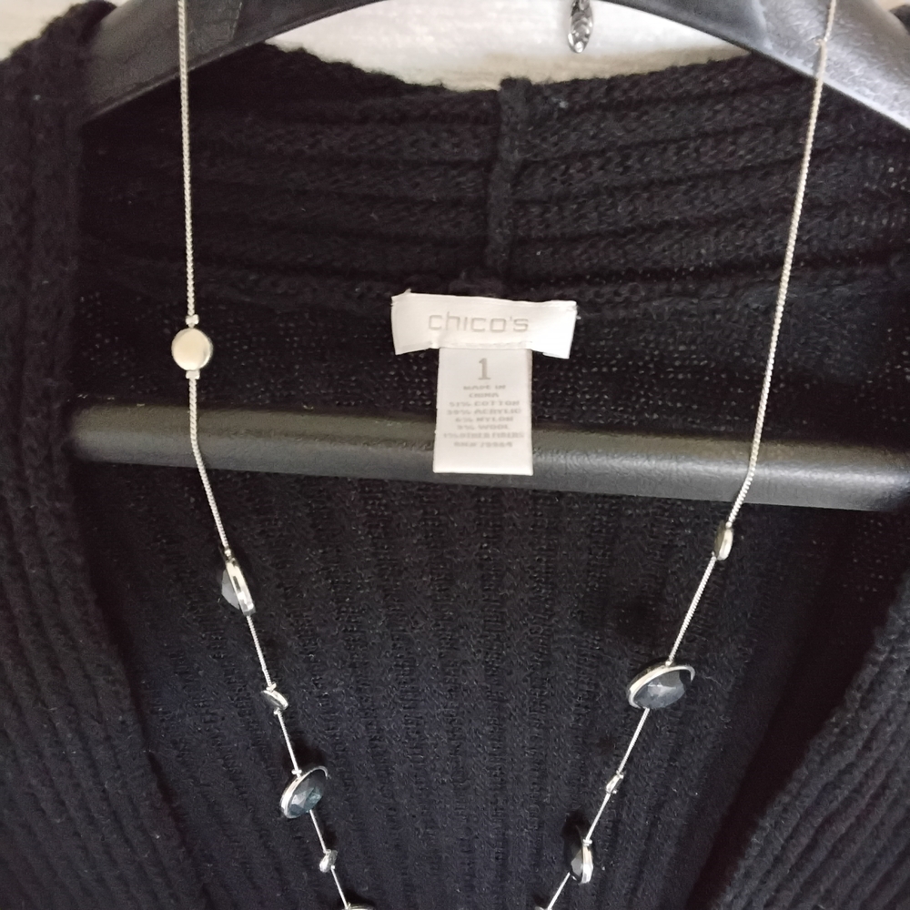 Chico's Black and Gray Cardigan Sweater - Picture 5 of 10